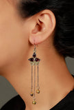 Red Afghan German Silver Earrings