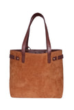 Brown Suede Tote Bag (9.5"x14.7"x6.5")