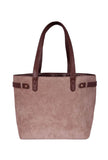Beige Suede Tote Bag (11.3"x17"x5")