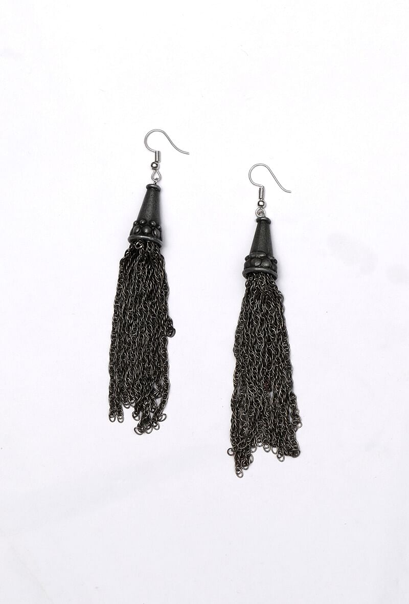 Lyla silver plated brass Chain Earrings
