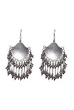 Circular Tribal Silver Plated Brass Earrings