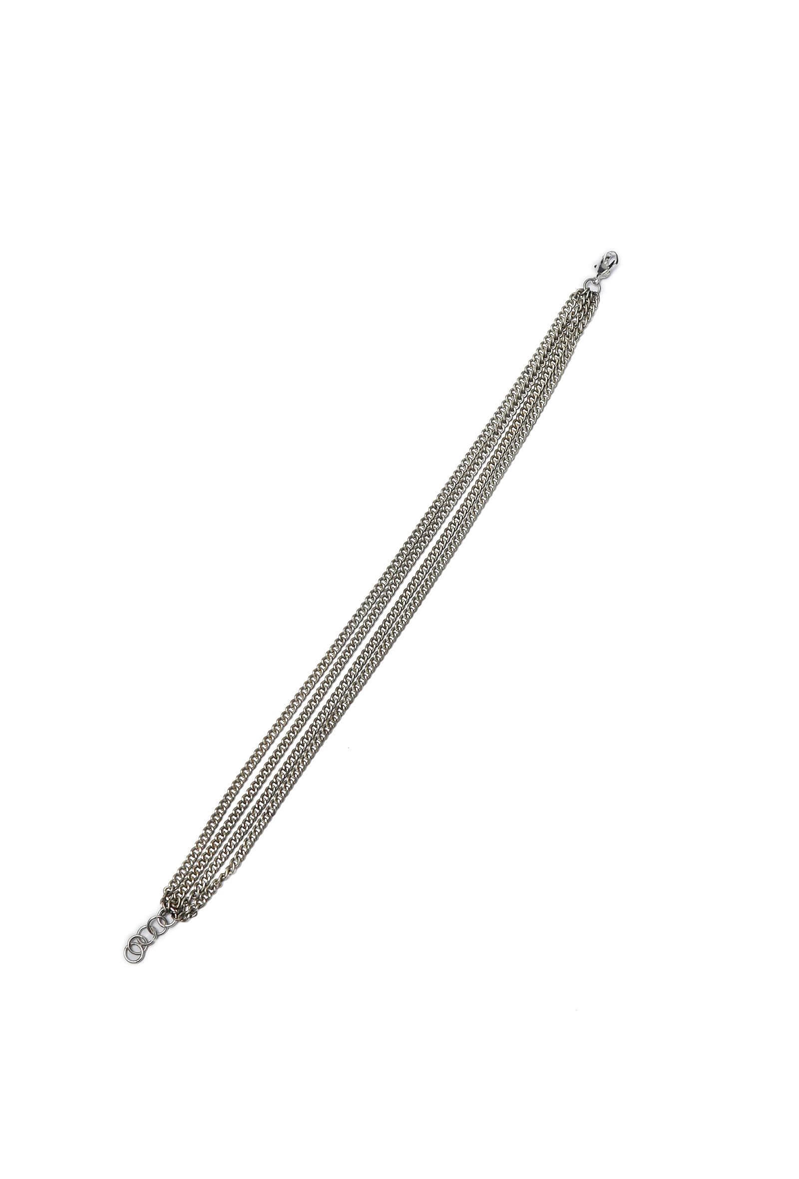 Multi-Layered silver plated brass Anklet With Antique finish