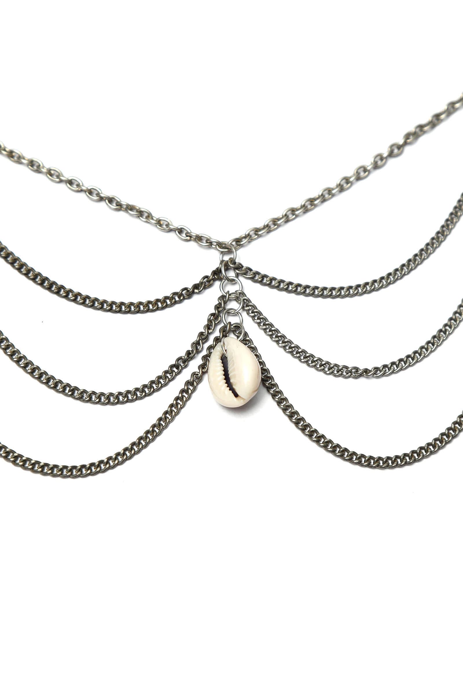 Set of 2: Silver-Plated Multi-String Cowrie Shell Anklet