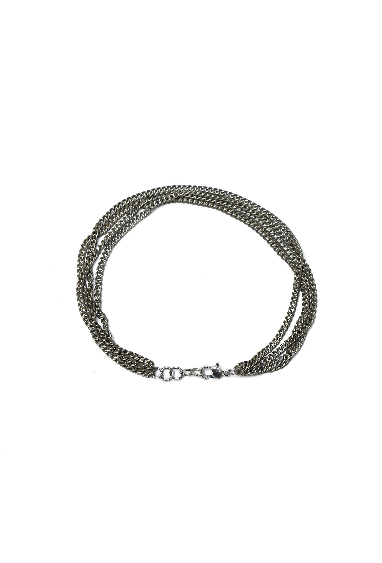 Thick Silver-Plated brass Gothy Anklet With Antique finish
