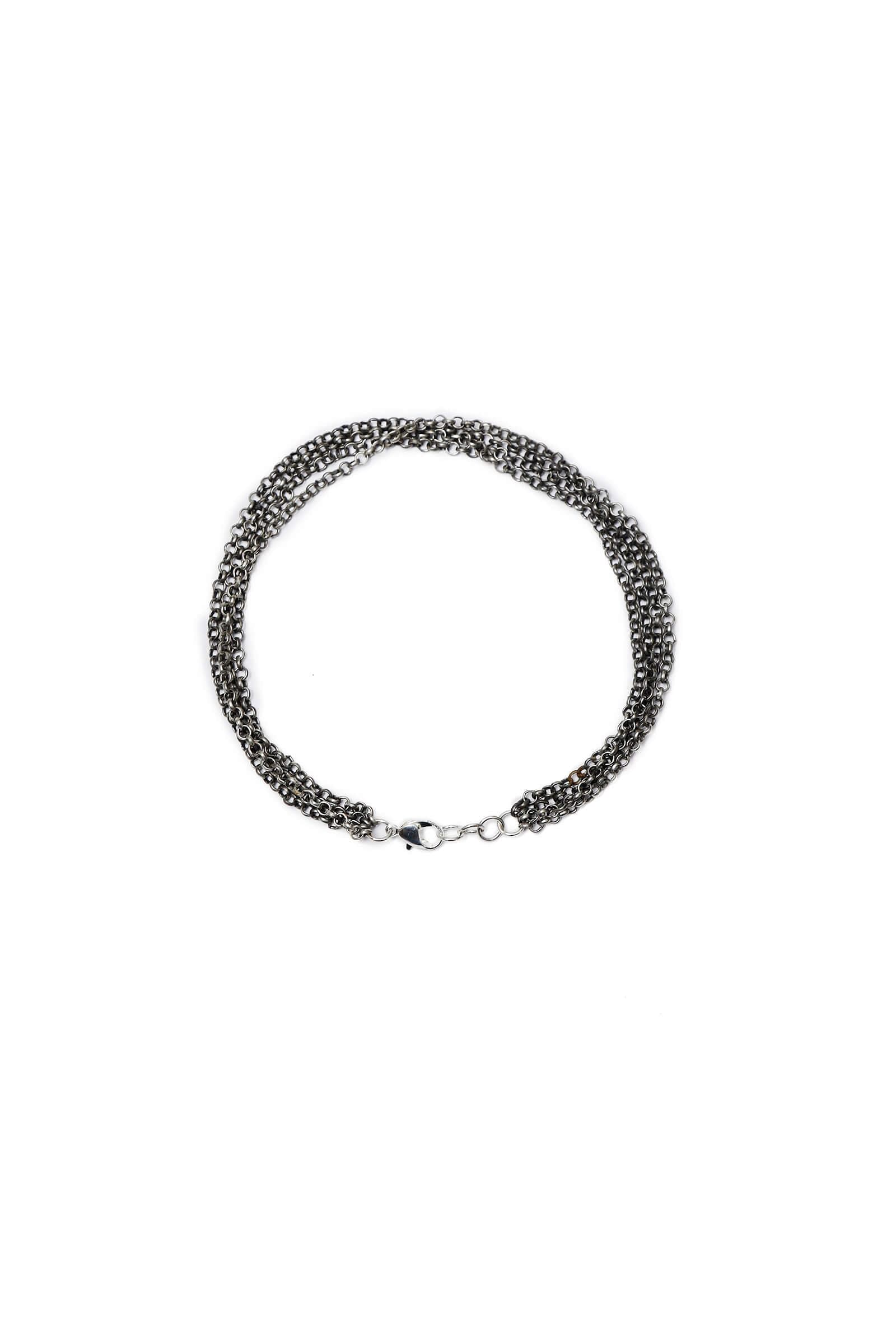 silver plated brass Layered Gothy Foot Chain