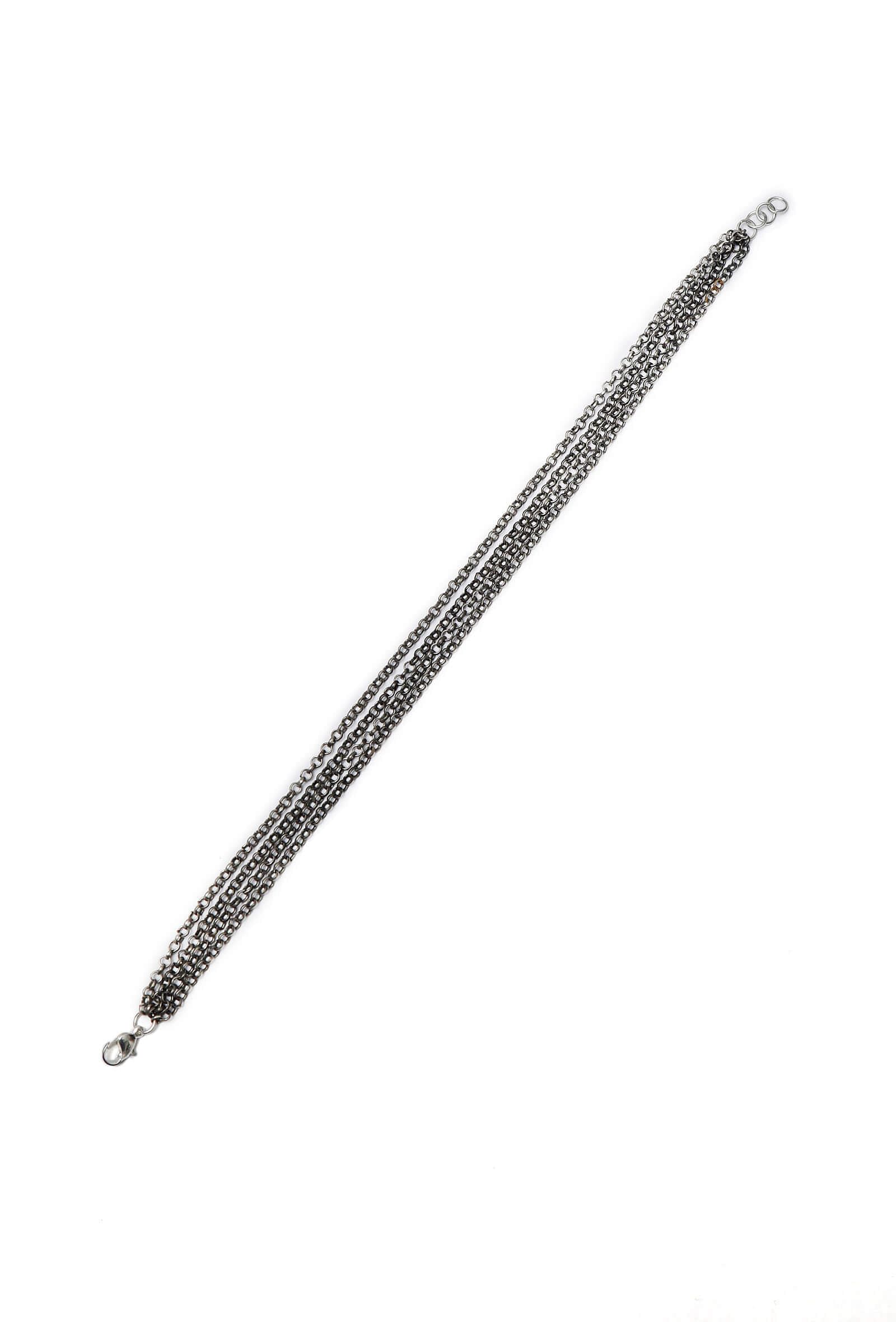 silver plated brass Layered Gothy Foot Chain