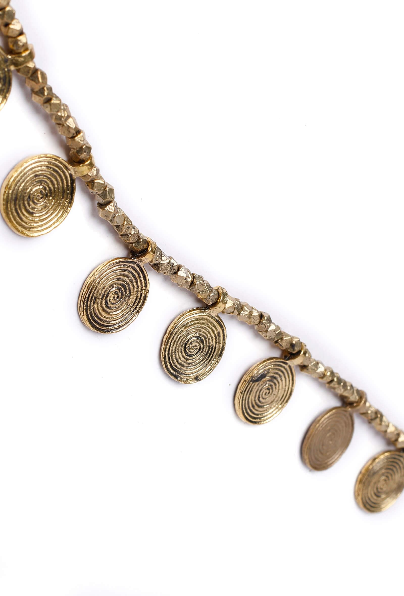 Dhokra-Inspired Green Cord Necklace