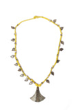 Dhokra-Inspired Yellow Thread Paisley Necklace