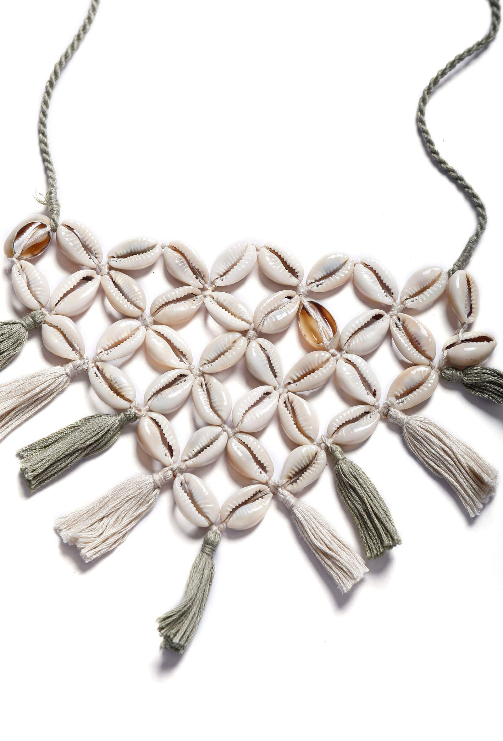 Cowrie Shell Thread Necklace