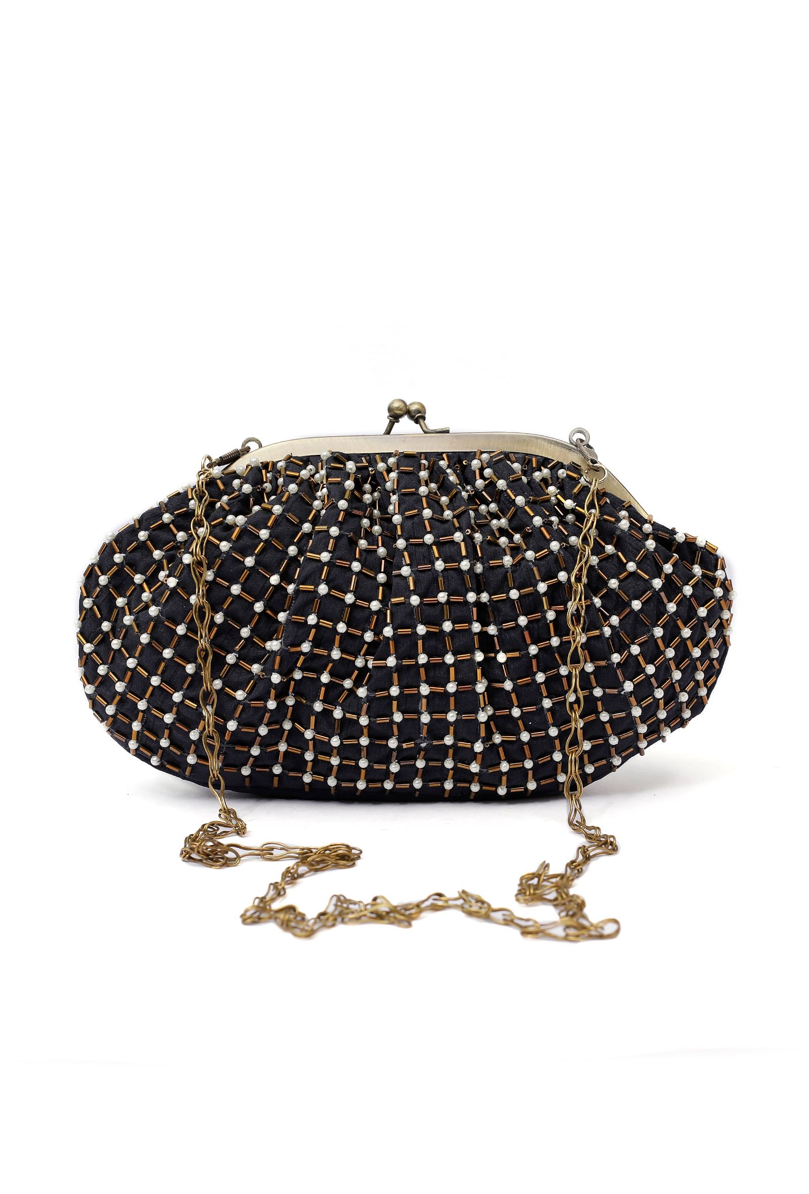 Auster Black Embellished Clutch Bag