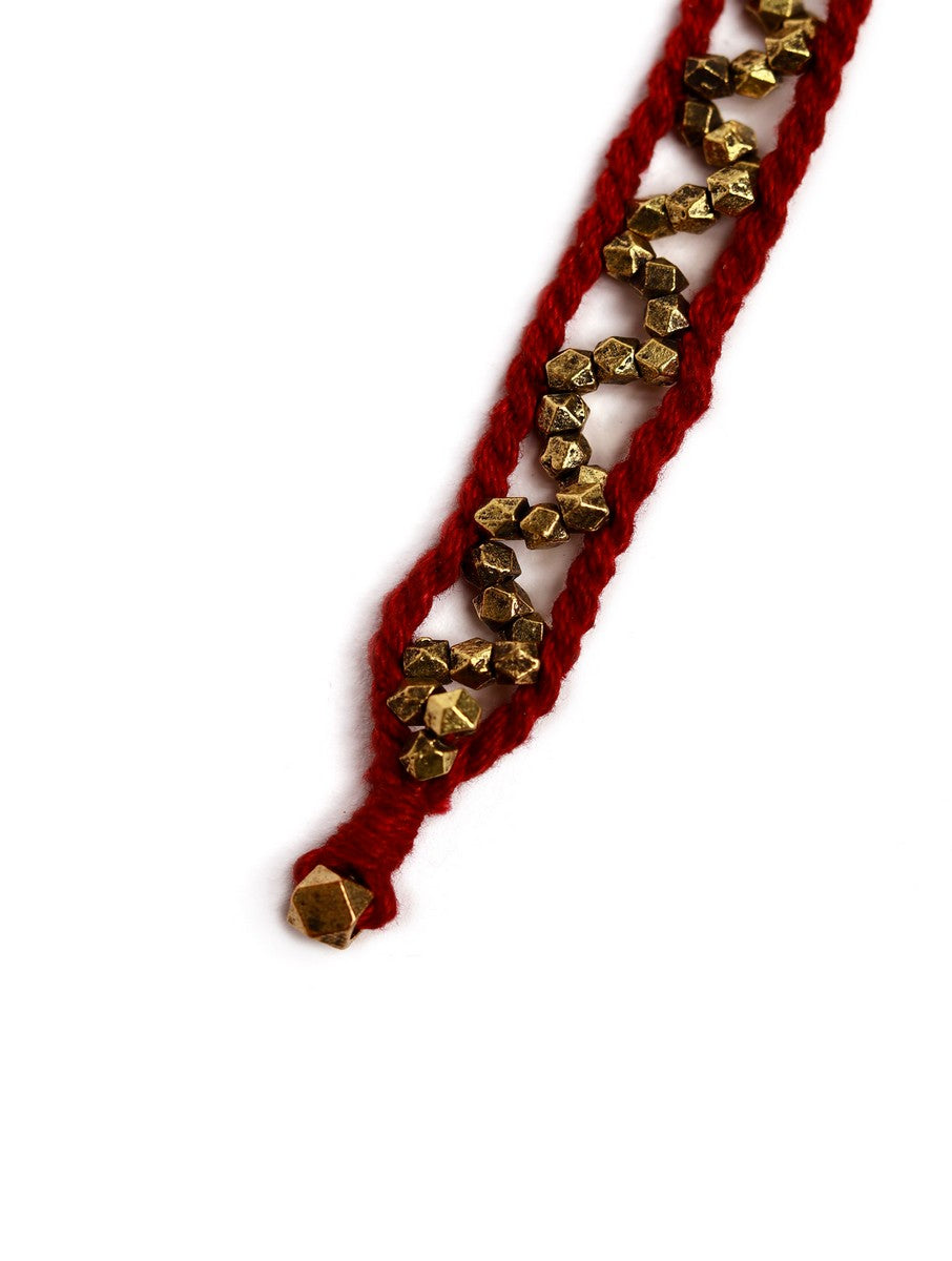 Set Of 2- Alina Red Thread German Silver Anklets