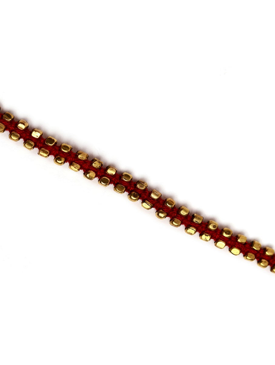 Trendy Kashish Maroon Anklets in German Silver