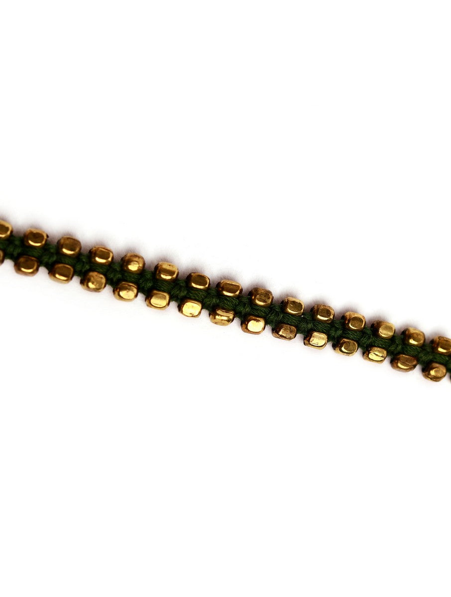 Set Of 2- Trisha Green German Silver Anklets