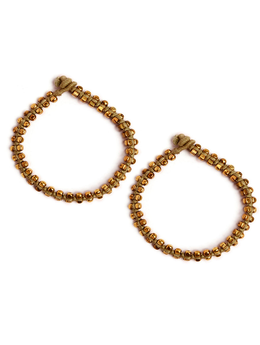 Set Of 2: Vanessa German Silver Anklets