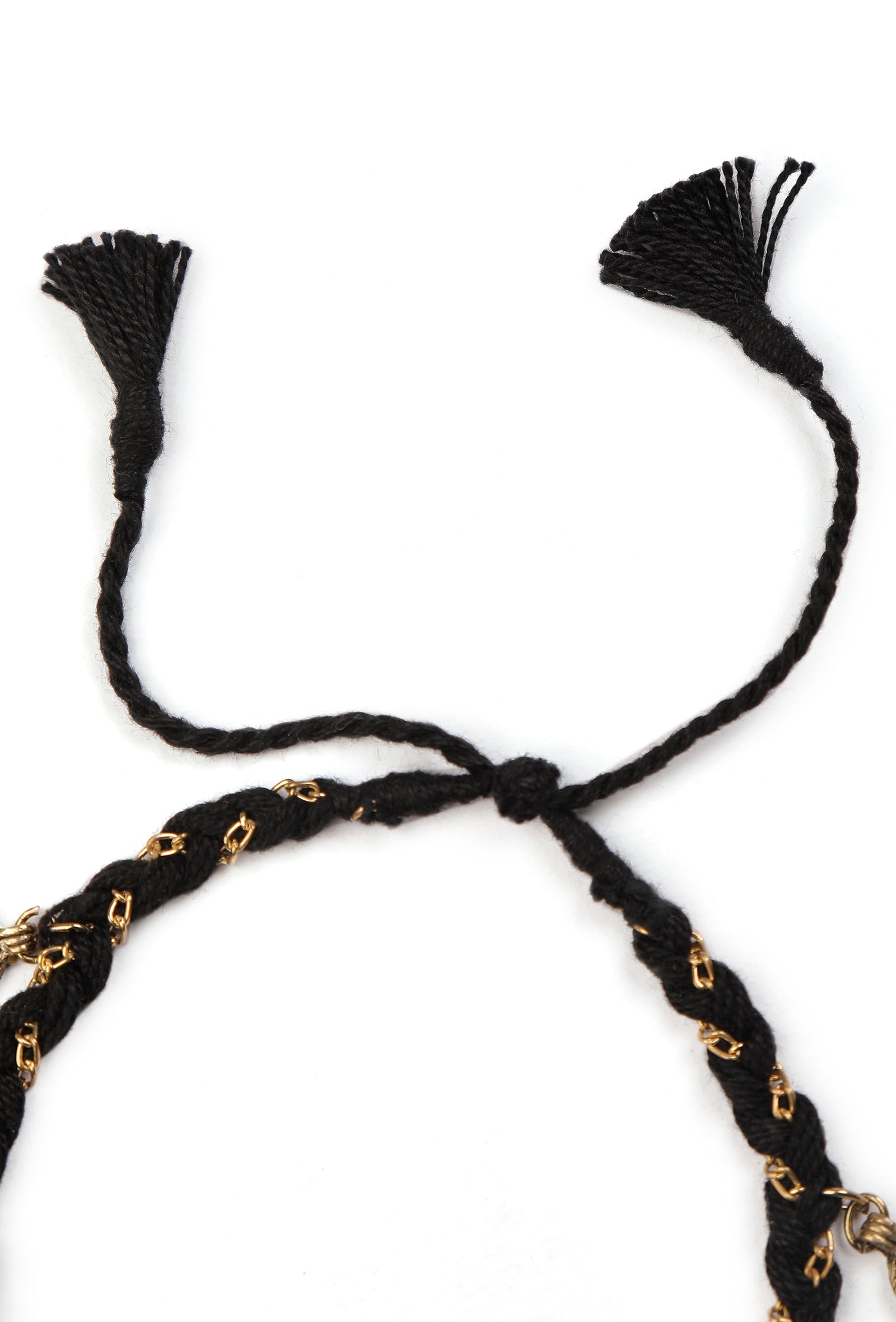 Trendy Black and Gold Anklet for Parties