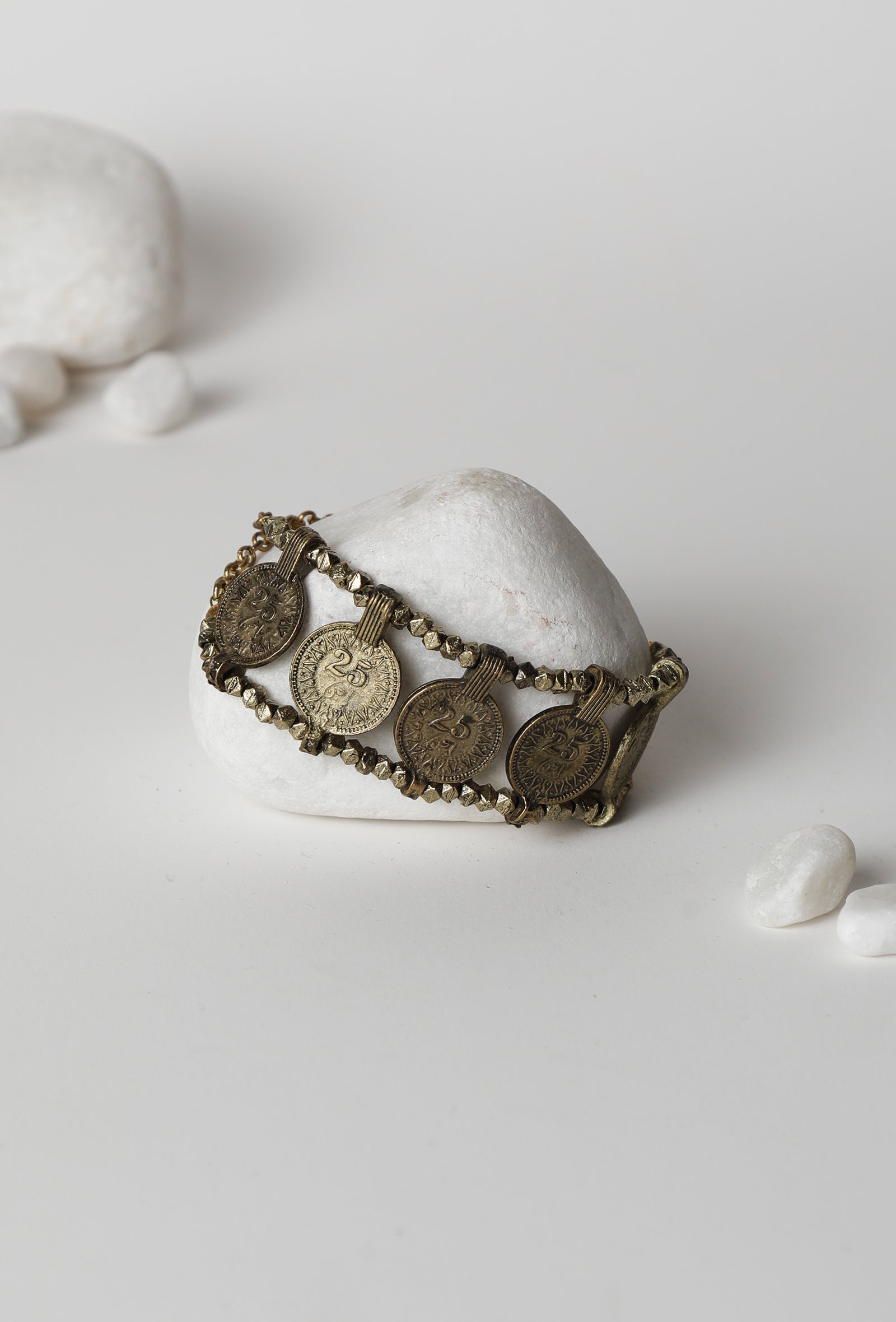 Two Layer Oxidized Coin Anklet