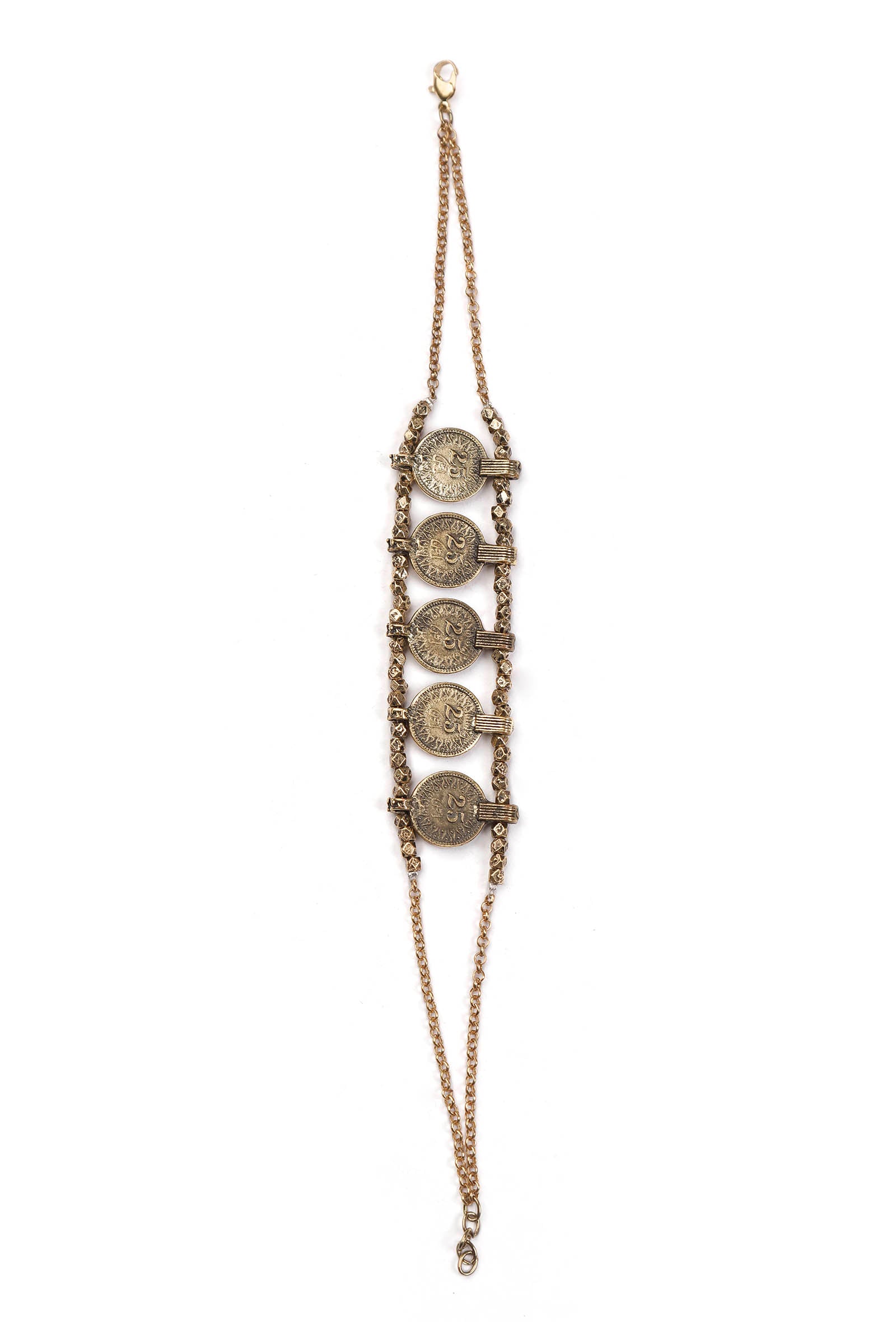 Two Layer Oxidized Coin Anklet