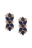 Auster Blue Gold Stone Pearl Earrings
