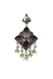 Multicoloured Kundan Oxidized Pearl Drop Earrings