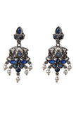 Sapphire Kundan Pearl Drop Earrings