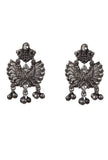 White Kundan Textured Ghungroo Danglers