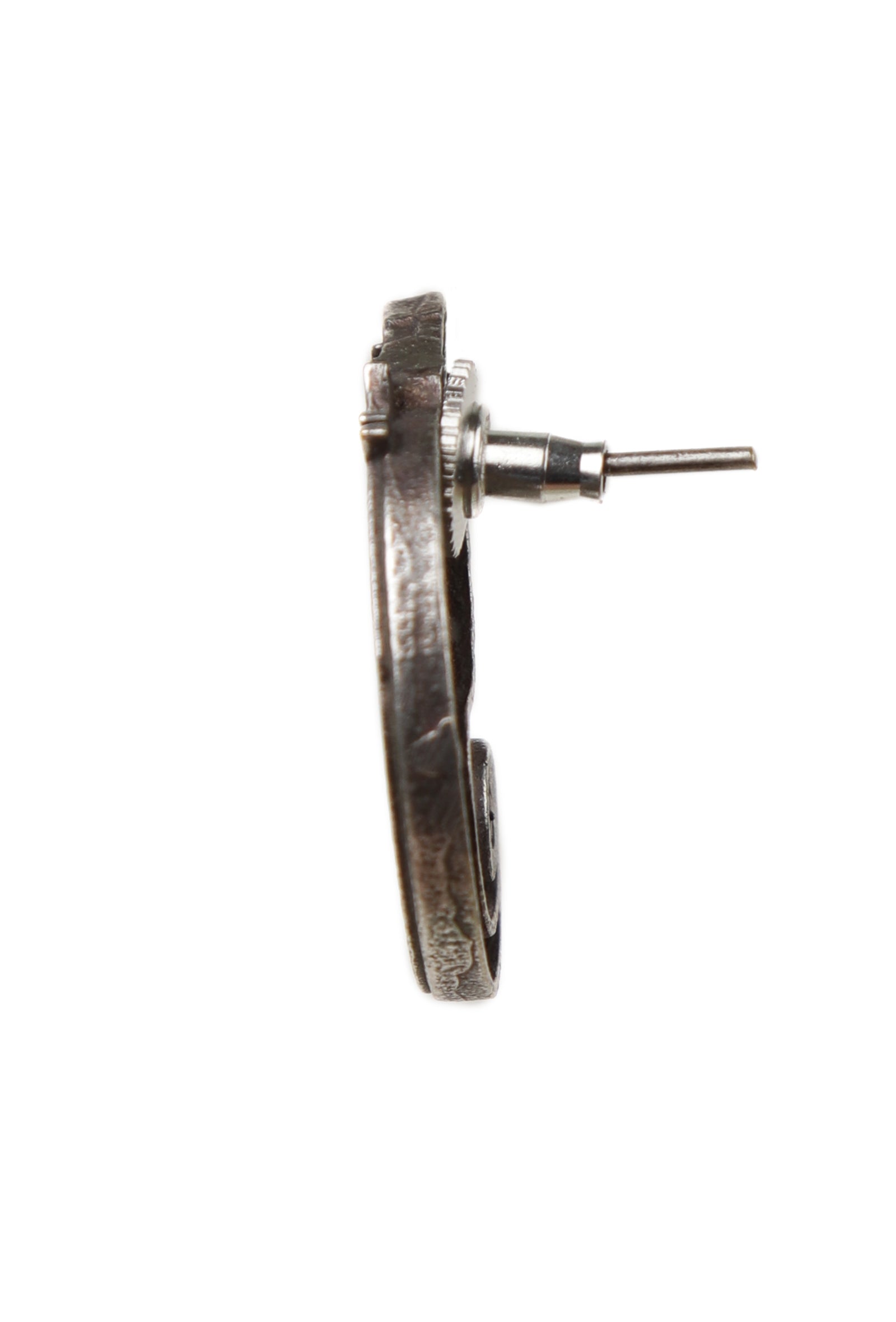 Lord Ganesha Oxidized Stud Earrings