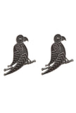 Parrot Textured Silver Stud Earrings