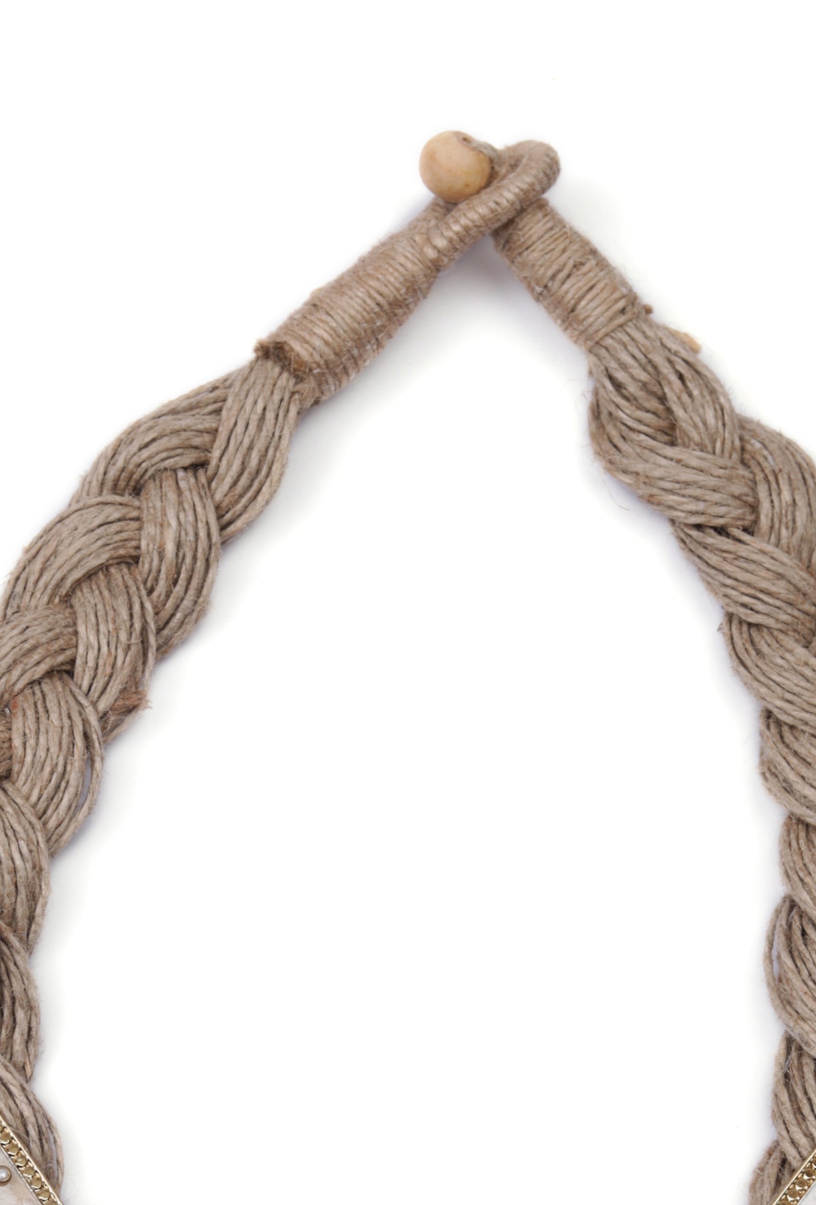 German Silver Jute Mehroon And Golden Necklace