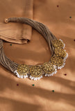 Kundan Party Wear Golden Jute Necklace
