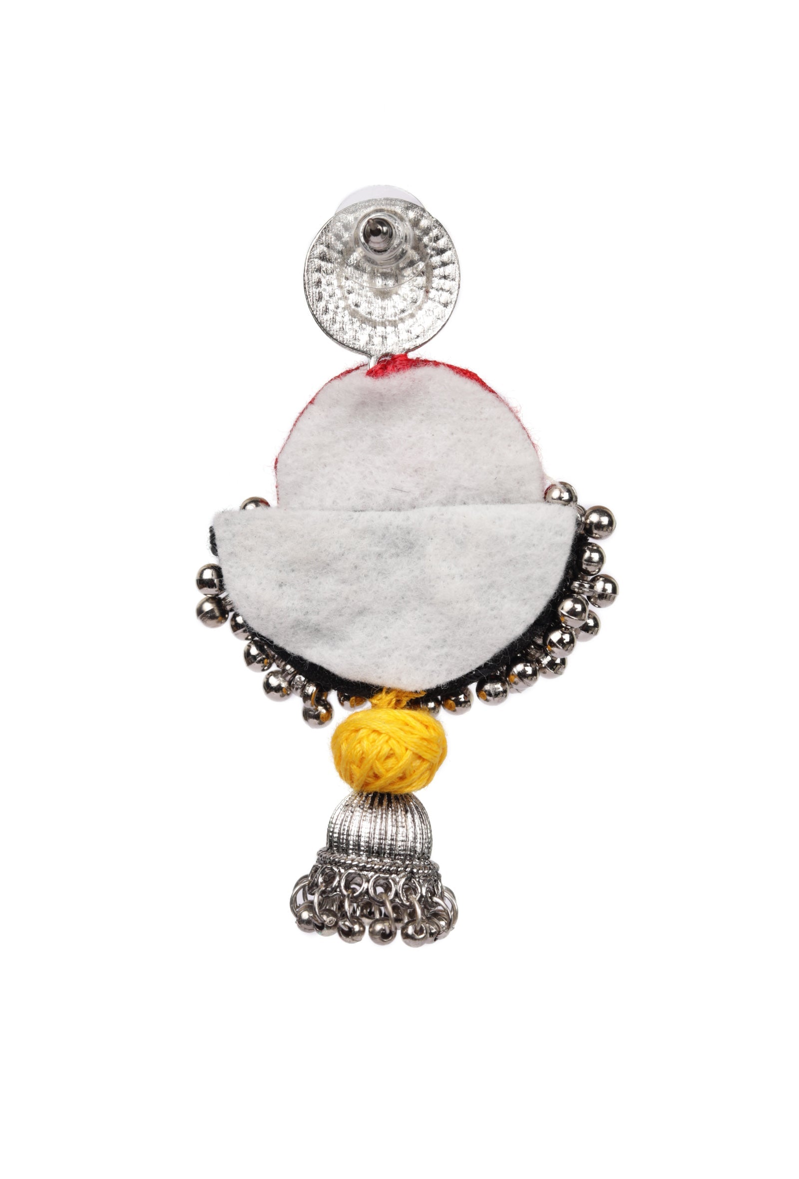 Handcrafted Red Fabric Style Earrings