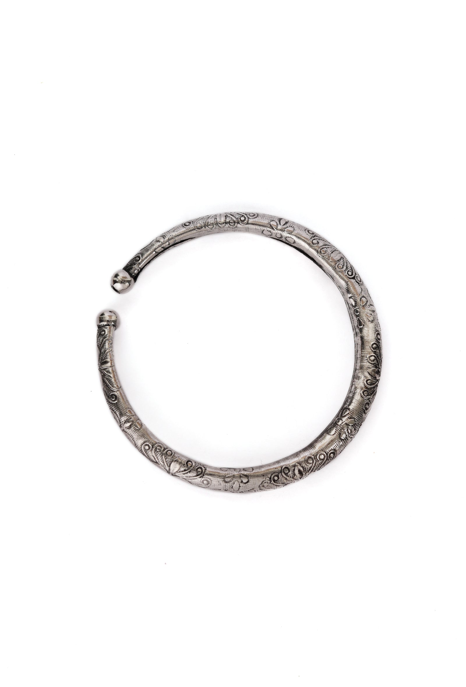 German Silver Designer Antique Look Flower Design Traditional Kada Anklet