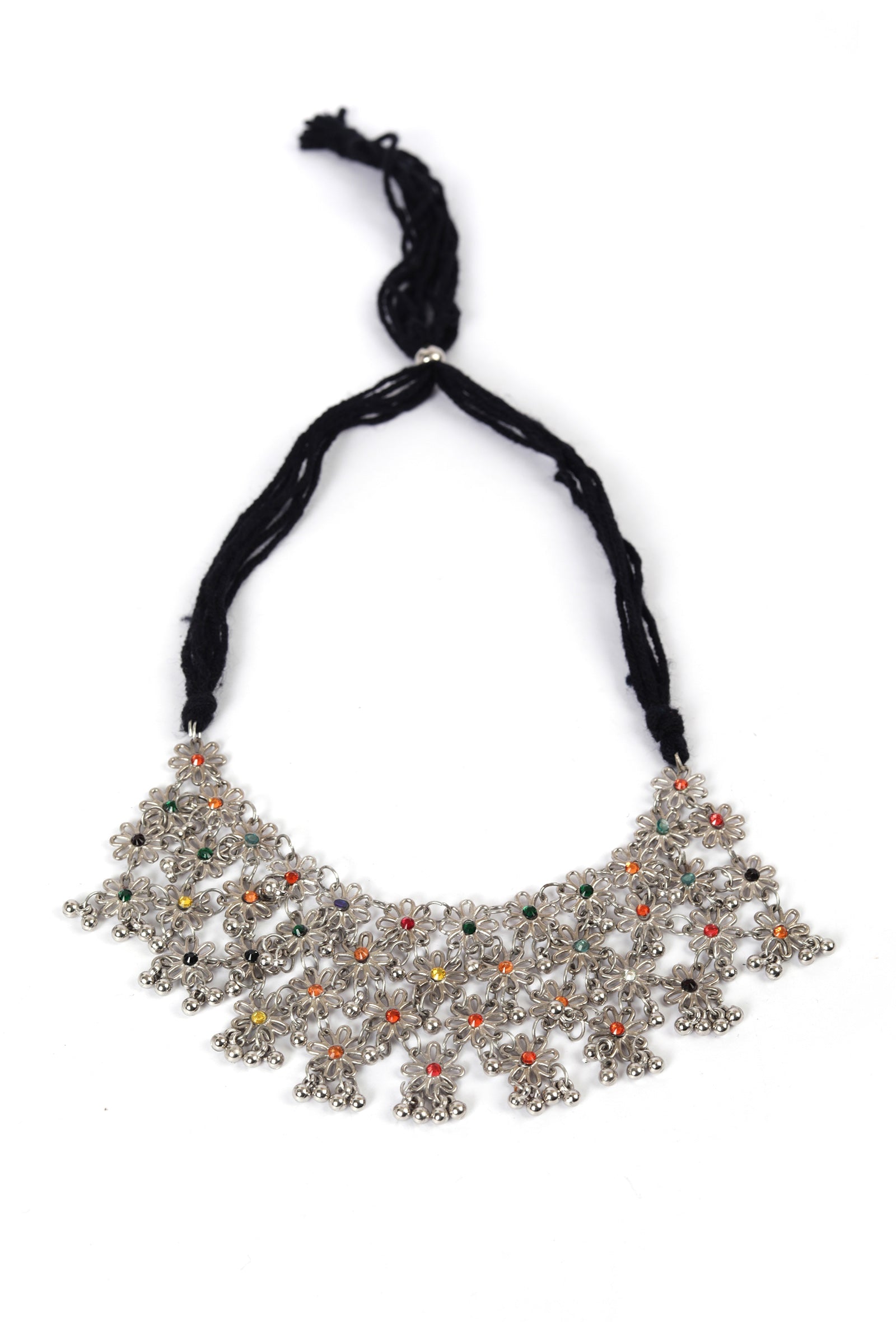 Lightweight Afghani Oxidized Stone Work Jaal Choker Necklace
