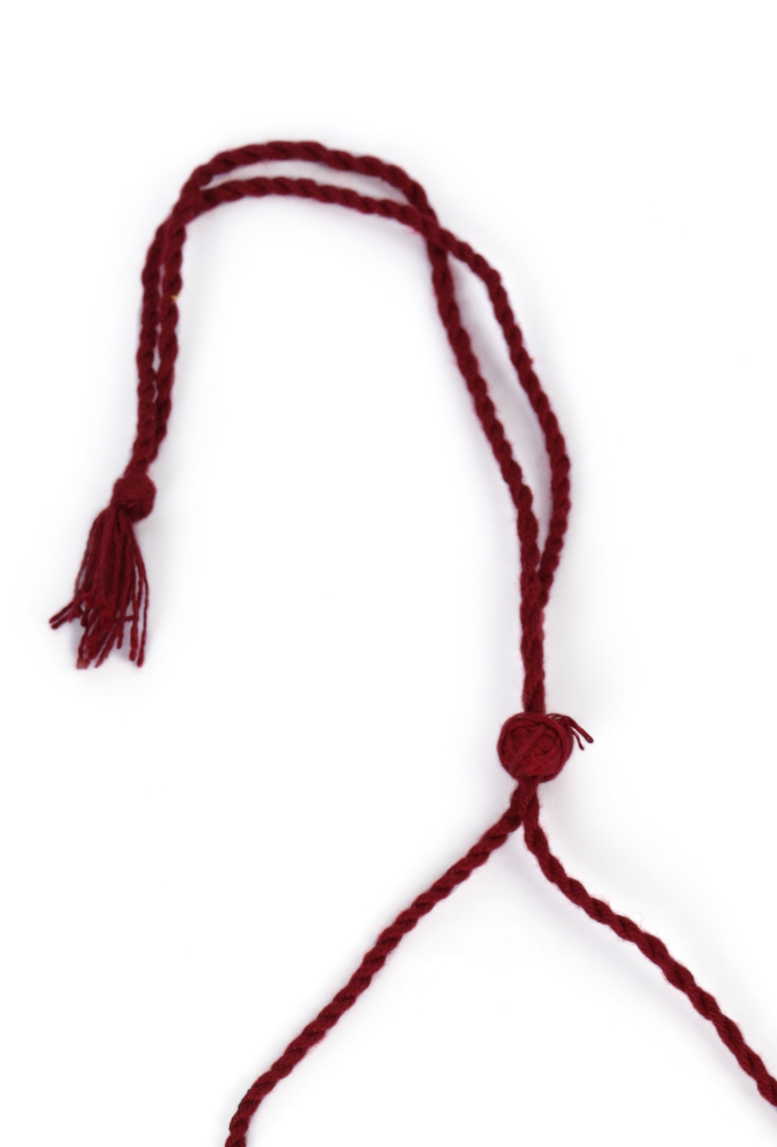 German Silver Premium Quality Designer Sheild Shapped Pendant With Maroon Thread Ball With Dori Necklace