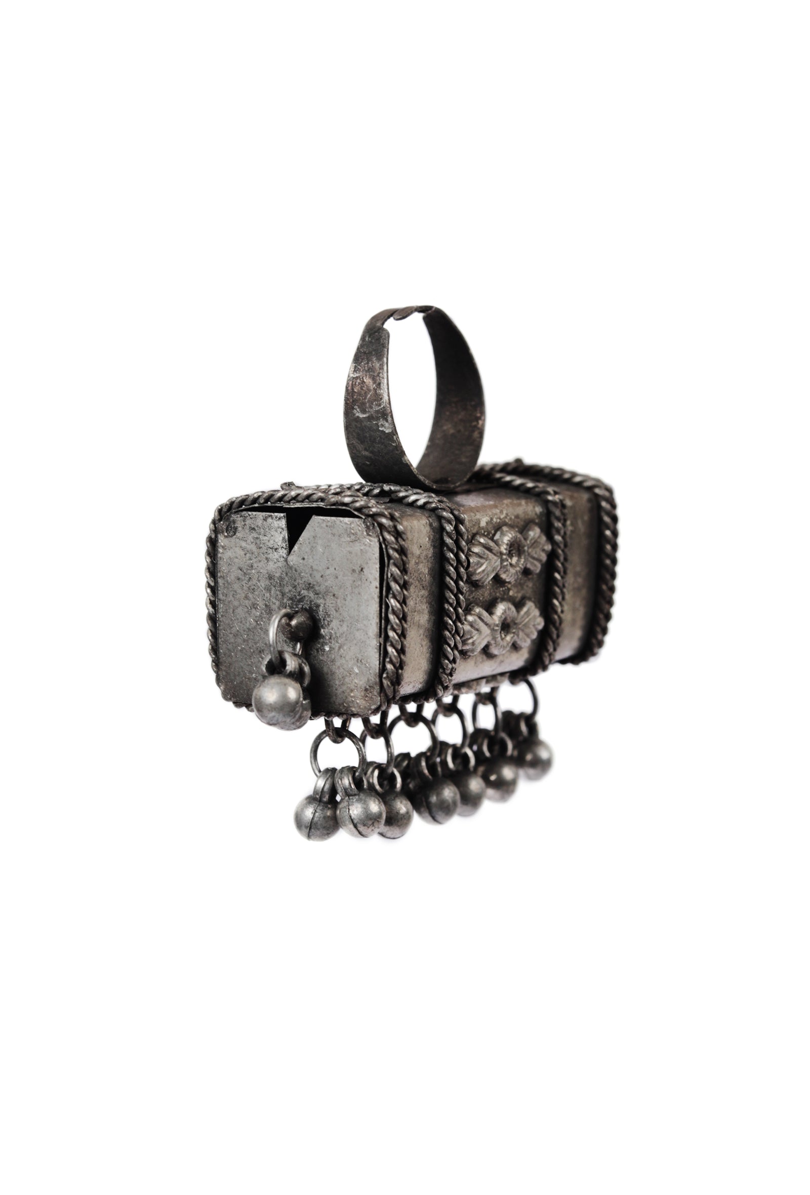 Silver Look Like Designer Lightweight Adjustable Briefcase Shaped Size Partywear Ring