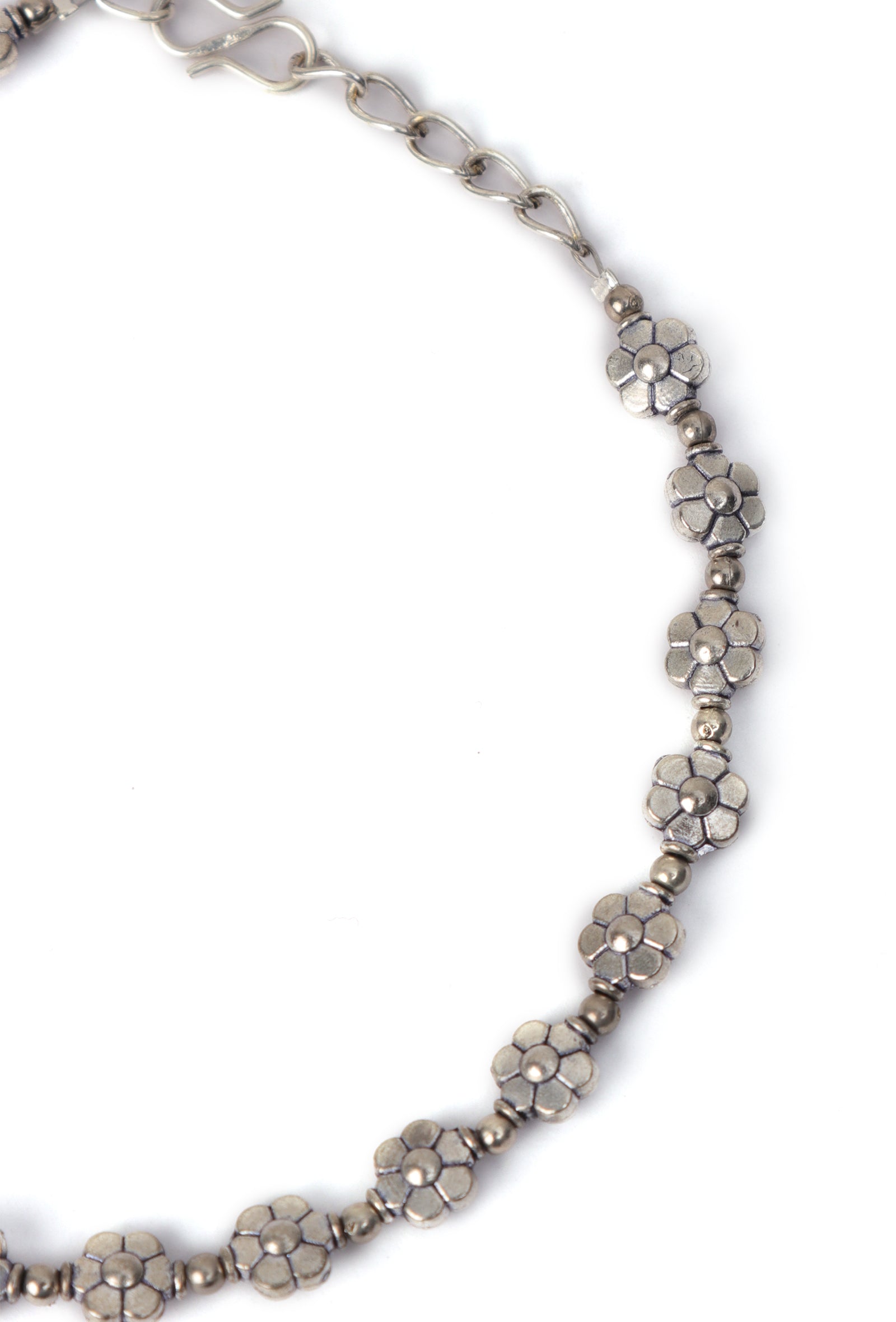 Blossom Charm Silver Anklet