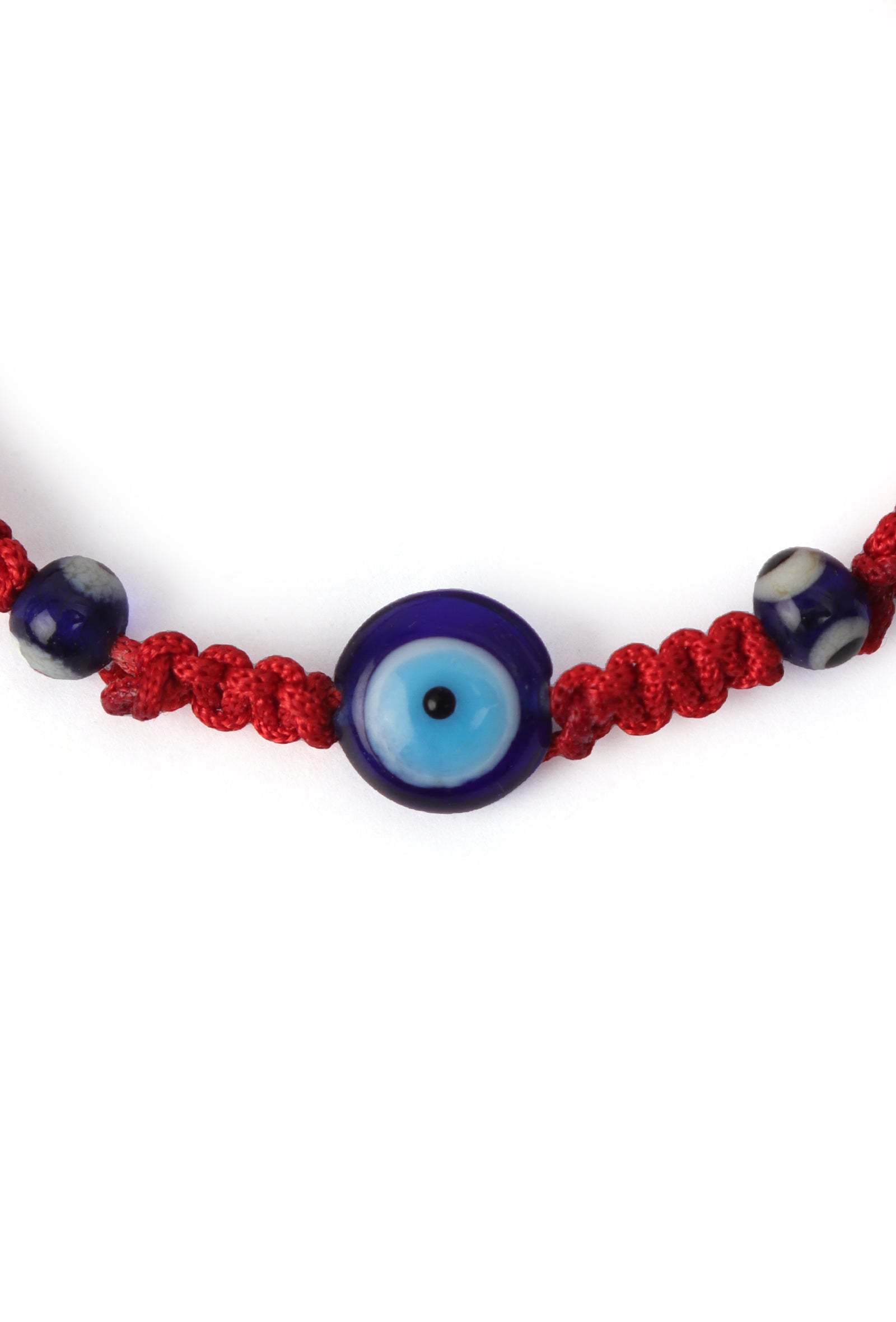 Adjustable Evil Eye Fabric Bracelet for Protection Against Negative Energy