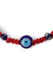 Adjustable Evil Eye Fabric Bracelet for Protection Against Negative Energy