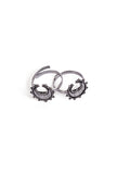 Jyotsna Moon Crescent German Silver Adjustable Toe Ring