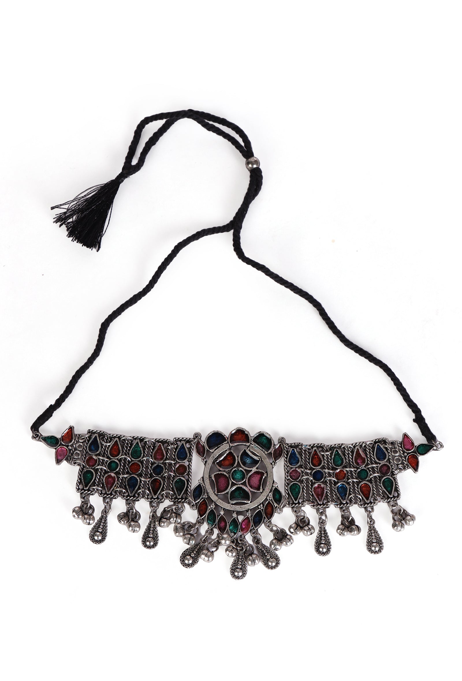 Tribal Radiance Oxidized Necklace And Earrings