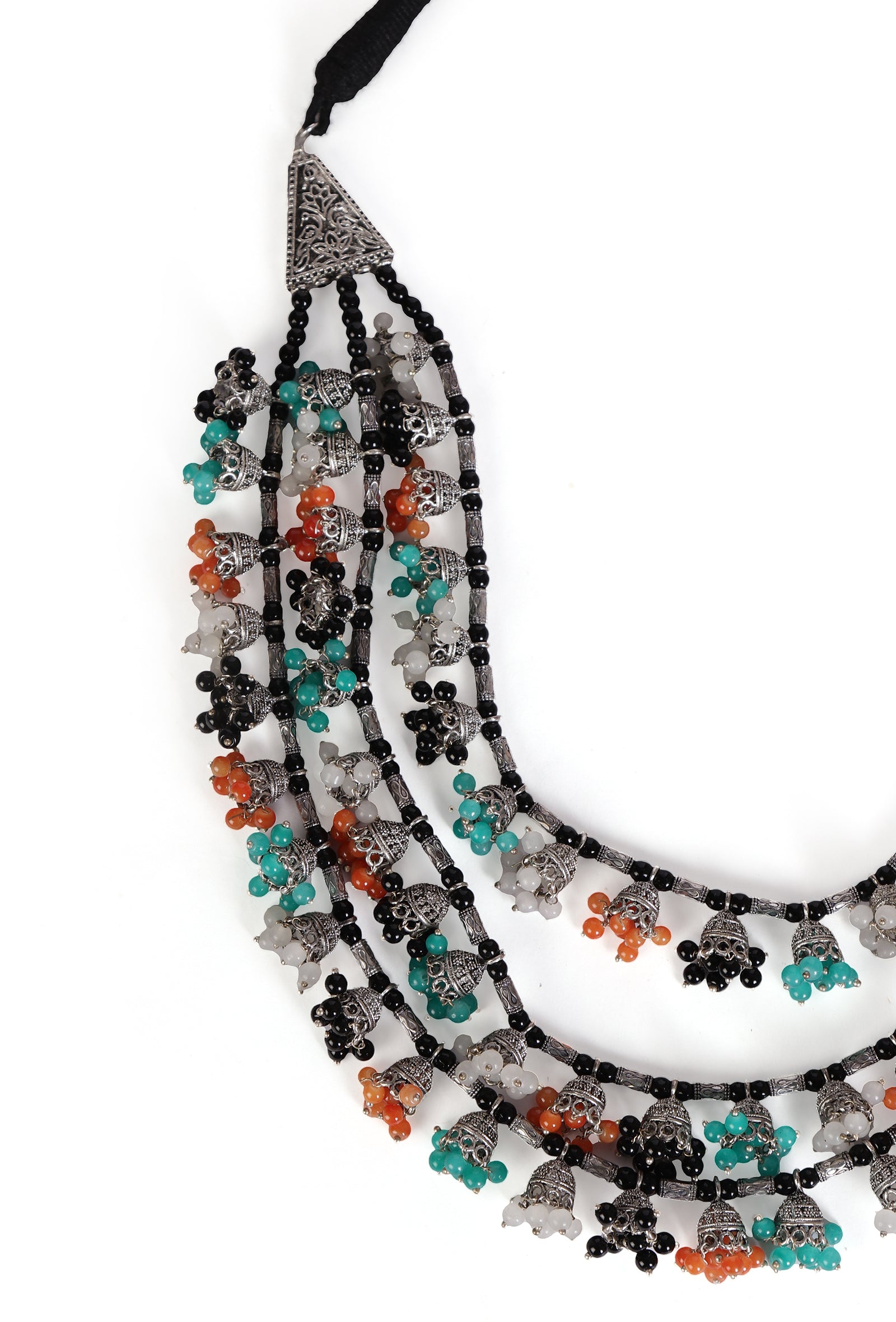 Multi-Layer Tribal Jhumki Necklace
