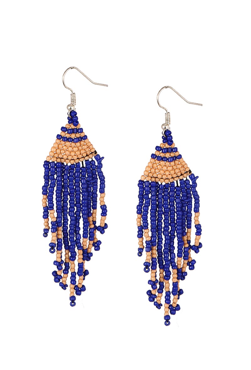 Purple Beaded Danglers