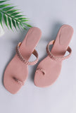 Baby Pink Knotted Cruelty Free Leather Sandals