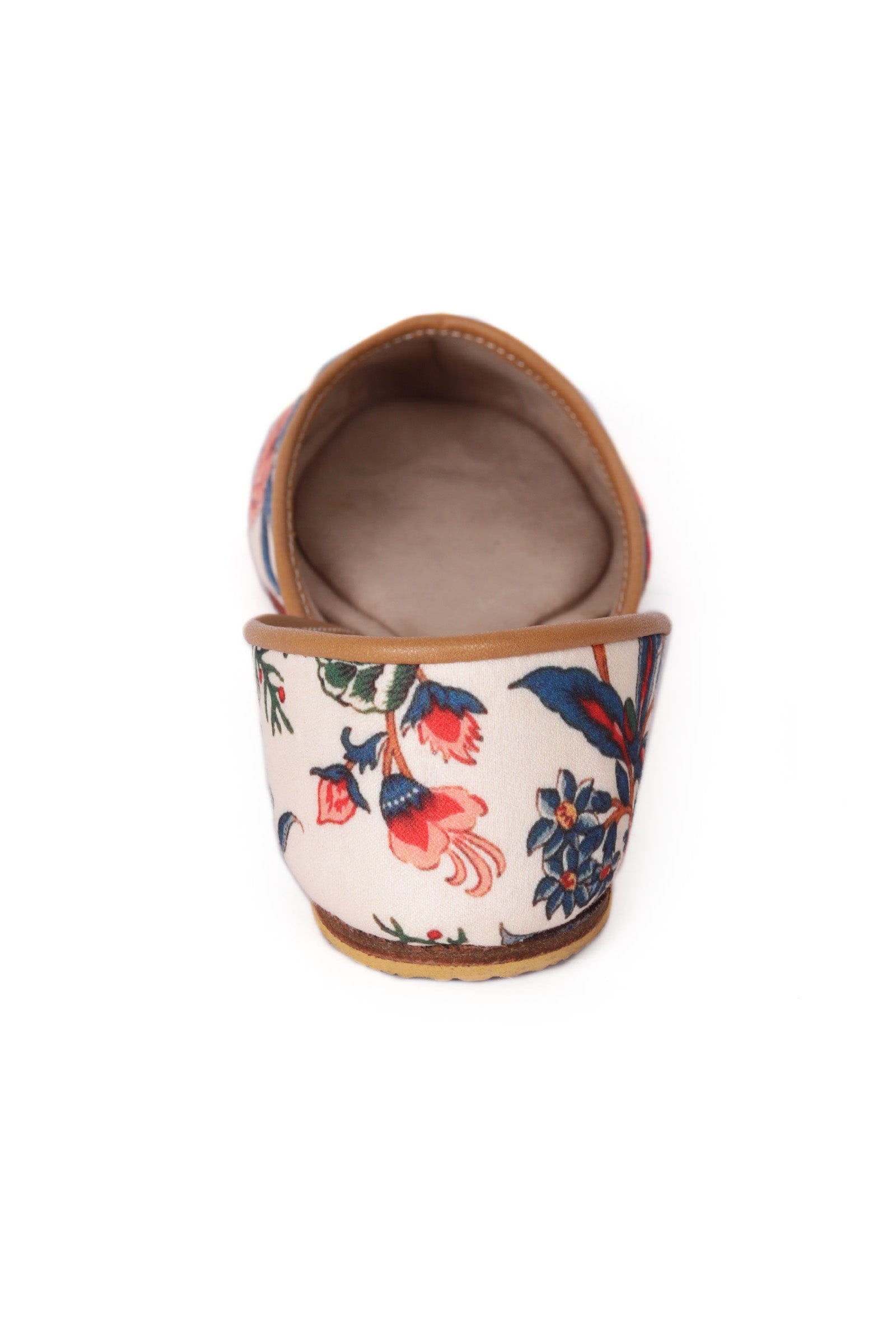 Coral And Blue Floral Chintz Jutti