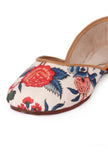 Coral And Blue Floral Chintz Jutti