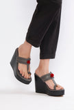 Matte Finish Vegan Leather Kolhapuri Inspired Wedges