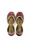 Mule Wine Contrast Velvet Jutti