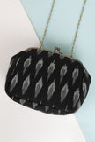 Black Ikat Clutch Bag
