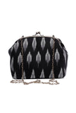 Black Ikat Clutch Bag