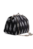 Black Ikat Clutch Bag