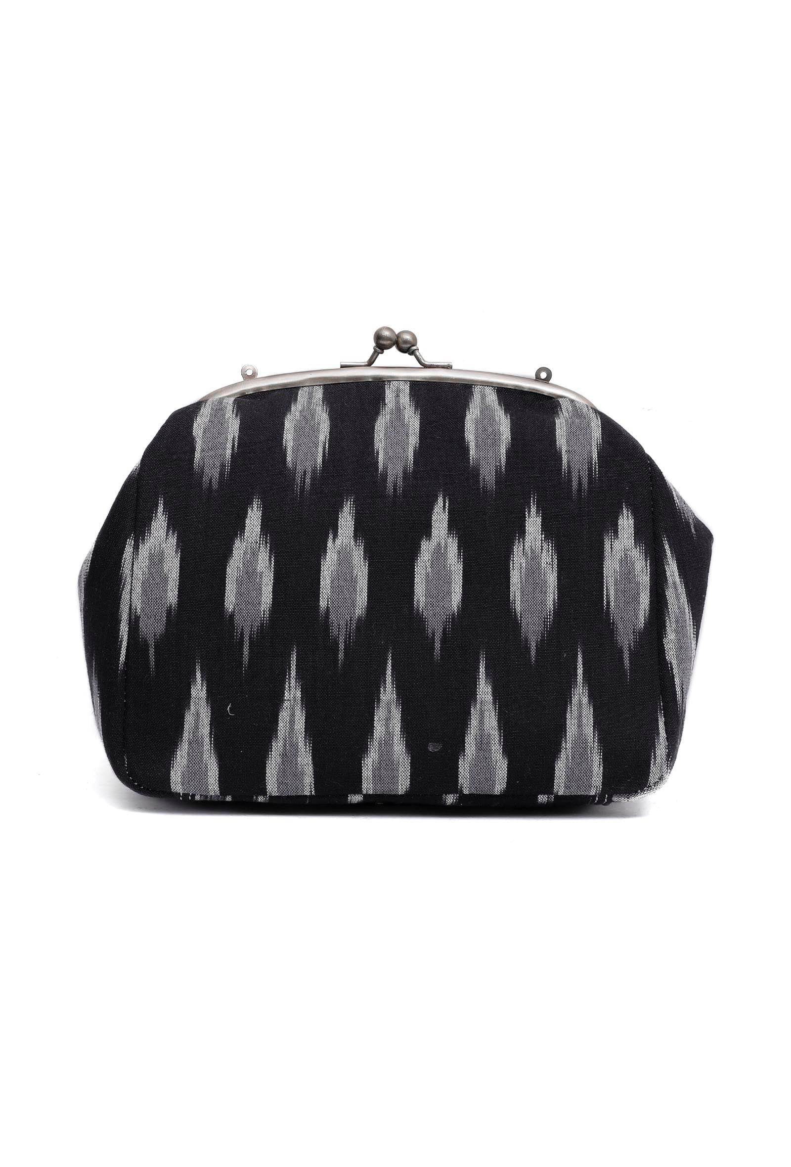 Black Ikat Clutch Bag
